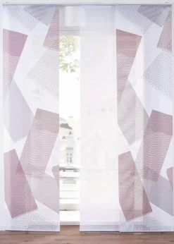 bonprix Schiebegardinen|Schiebegardine im Set bedruckt und einfarbig weiß/bordeaux