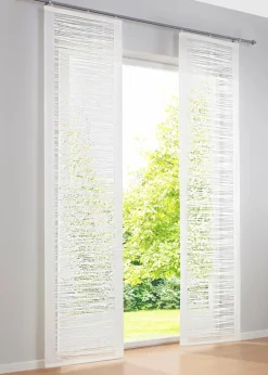 bonprix Schiebegardinen|Schiebegardine mit Querstreifen (1er Pack) wollweiß