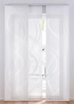 bonprix Schiebegardinen|Schiebegardinen Set mit Scherli Musterung wollweiß