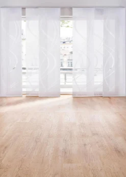 bonprix Schiebegardinen|Schiebegardinen Set mit Scherli Musterung wollweiß