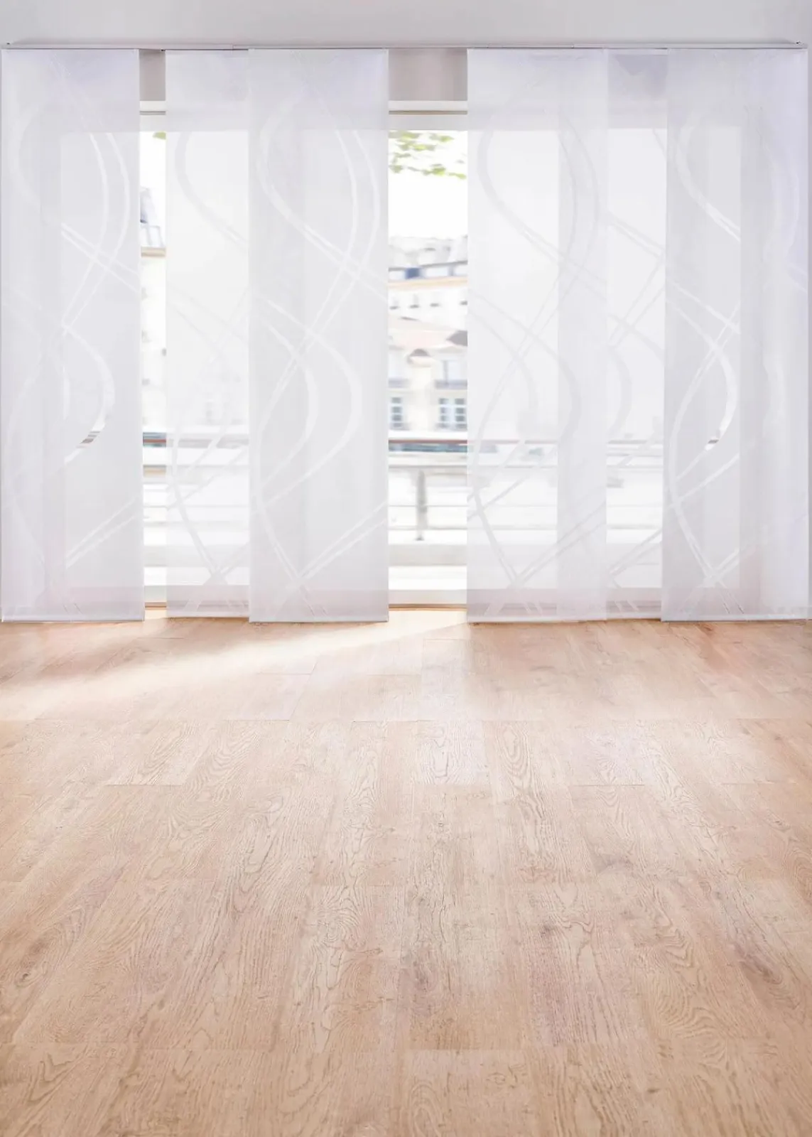 bonprix Schiebegardinen|Schiebegardinen Set mit Scherli Musterung wollweiß