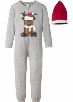 Schlafoverall + Zipfelmütze mit weicher Bio-Baumwolle (2-tlg. Set)|bonprix Sale