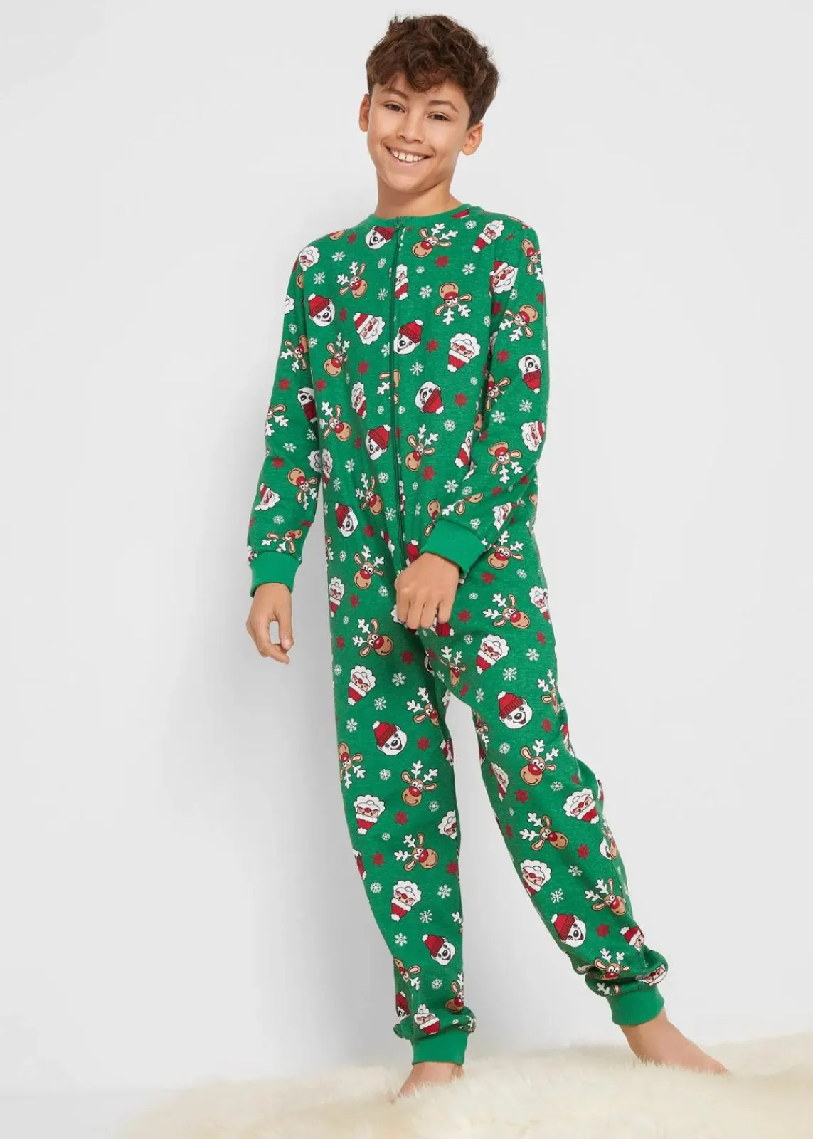 bonprix Jungen·Nachtwäsche|Mädchen·Nachtwäsche|Schlafoverall mit Bio-Baumwolle grün