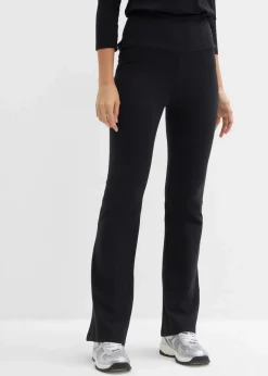 bonprix Basics|Hosen|Schlaghose aus Bio-Baumwolle mit Stretch schwarz