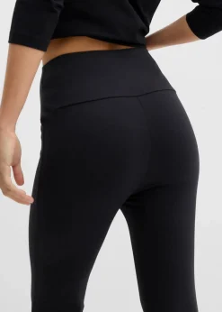 bonprix Basics|Hosen|Schlaghose aus Bio-Baumwolle mit Stretch schwarz