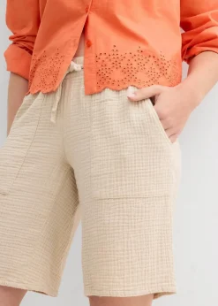 bonprix Bekleidung·Outdoorbekleidung|Bekleidung·Kleider|Schlupf-Bermuda aus Musselin hellsand