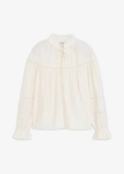 bonprix Blusen & Tuniken|Bekleidung·Jacken & Mäntel|Schlupfbluse aus feinem Viskose-Mix perlweiß