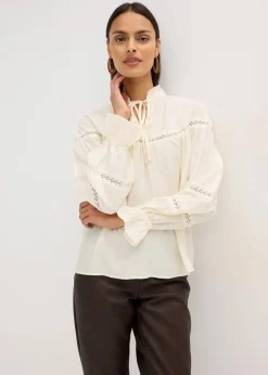 bonprix Blusen & Tuniken|Bekleidung·Jacken & Mäntel|Schlupfbluse aus feinem Viskose-Mix perlweiß