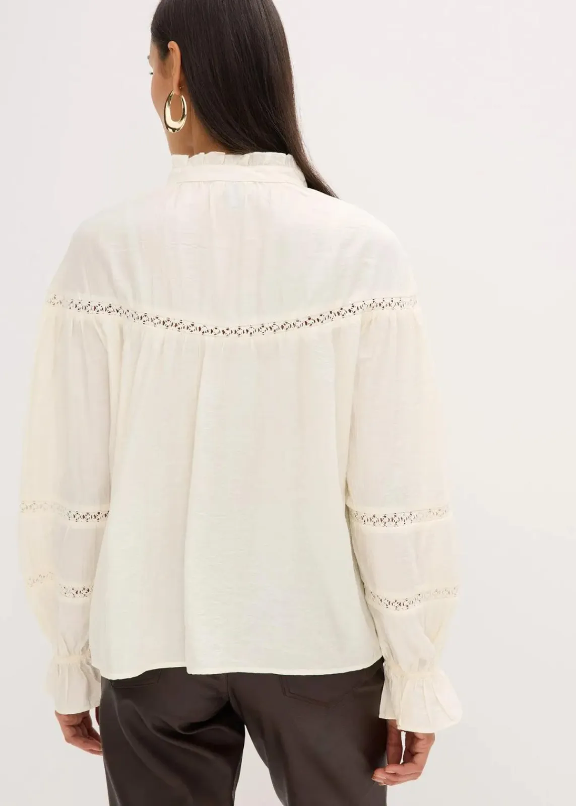 bonprix Blusen & Tuniken|Bekleidung·Jacken & Mäntel|Schlupfbluse aus feinem Viskose-Mix perlweiß