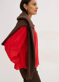 bonprix Bekleidung·Jacken & Mäntel|Blusen & Tuniken|Schlupfbluse aus feinem Viskose-Mix lavarot