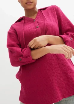 bonprix Bekleidung·Jacken & Mäntel|Blusen & Tuniken|Schlupfbluse aus luftigem Musselin beerenrot