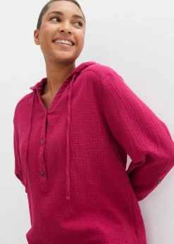 bonprix Bekleidung·Jacken & Mäntel|Blusen & Tuniken|Schlupfbluse aus luftigem Musselin beerenrot
