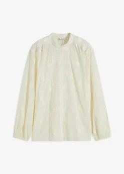 bonprix Blusen & Tuniken|Bekleidung·Jacken & Mäntel|Schlupfbluse aus reiner Baumwolle wollweiß