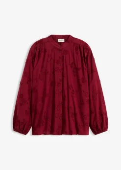 bonprix Bekleidung·Jacken & Mäntel|Blusen & Tuniken|Schlupfbluse aus reiner Baumwolle pflaumenrot