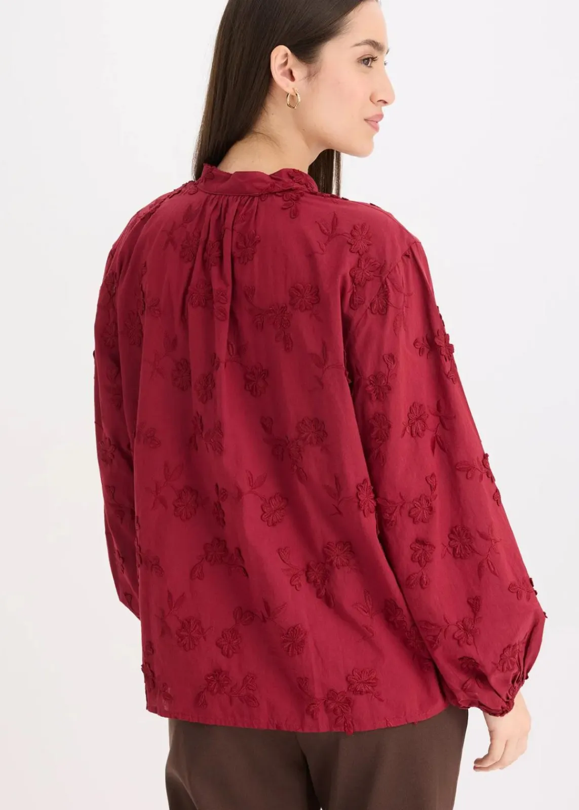 bonprix Bekleidung·Jacken & Mäntel|Blusen & Tuniken|Schlupfbluse aus reiner Baumwolle pflaumenrot