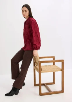 bonprix Bekleidung·Jacken & Mäntel|Blusen & Tuniken|Schlupfbluse aus reiner Baumwolle pflaumenrot