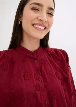 bonprix Bekleidung·Jacken & Mäntel|Blusen & Tuniken|Schlupfbluse aus reiner Baumwolle pflaumenrot