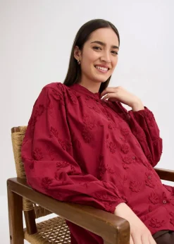 bonprix Bekleidung·Jacken & Mäntel|Blusen & Tuniken|Schlupfbluse aus reiner Baumwolle pflaumenrot