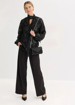 bonprix Bekleidung·Jacken & Mäntel|Festliche Mode|Schlupfbluse mit Stickerei schwarz