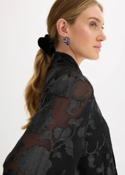 bonprix Bekleidung·Jacken & Mäntel|Festliche Mode|Schlupfbluse mit Stickerei schwarz