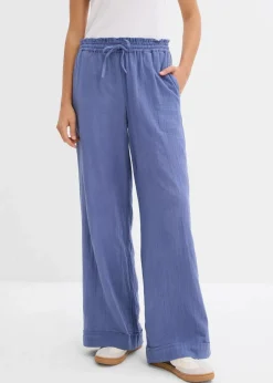 bonprix Zweiteiler & Sets|Hosen|Schlupfhose aus luftigem Musselin jeansblau