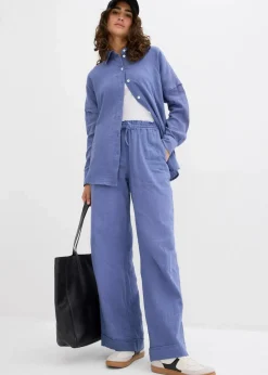 bonprix Zweiteiler & Sets|Hosen|Schlupfhose aus luftigem Musselin jeansblau