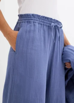bonprix Zweiteiler & Sets|Hosen|Schlupfhose aus luftigem Musselin jeansblau