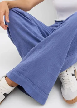 bonprix Zweiteiler & Sets|Hosen|Schlupfhose aus luftigem Musselin jeansblau