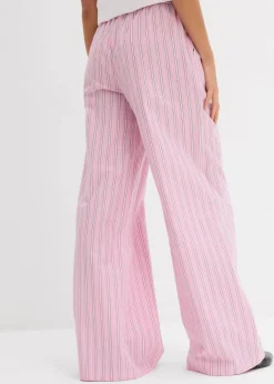 bonprix Bekleidung·Kleider|Hosen|Schlupfhose aus reiner Baumwolle rosa/weiß gestreift