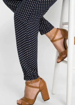 bonprix Bekleidung·Kleider|Hosen|Schlupfhose aus reiner Viskose dunkelblau graphisch bedruckt