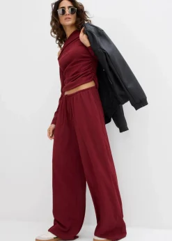 Schlupfhose aus strukturiertem Crêpe|bonprix Outlet