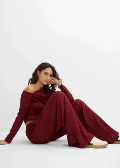 Schlupfhose aus strukturiertem Crêpe|bonprix Outlet