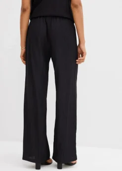 Schlupfhose aus strukturiertem Viskose-Mix|bonprix New