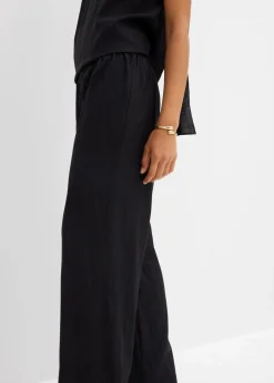 Schlupfhose aus strukturiertem Viskose-Mix|bonprix New