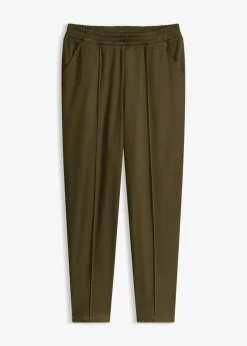 bonprix Bekleidung·Kleider|Hosen|Schlupfhose mit Biese dunkeloliv