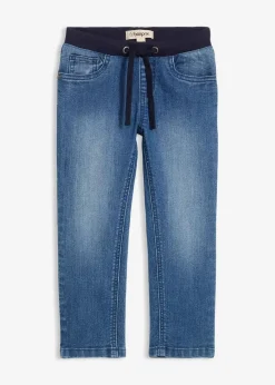 bonprix Mädchen 2-8 Jahre·Jeans & Hosen|Schlupfjeans Mid Waist, Bequembund blau denim