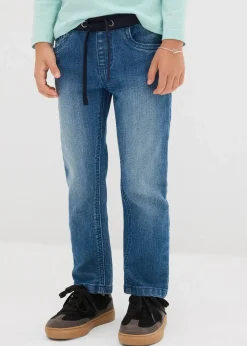 bonprix Mädchen 2-8 Jahre·Jeans & Hosen|Schlupfjeans Mid Waist, Bequembund blau denim