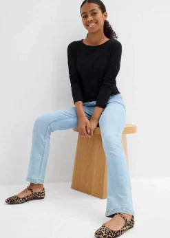 bonprix Mädchen 9-16 Jahre·Mehrfachpacks|Mädchen 9-16 Jahre·Jeans|Schlupfjeans Mid Waist (2er Pack) dunkelblau denim+hellblau denim