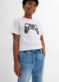 bonprix Jungen 9-16 Jahre·Jeans|Jungen 9-16 Jahre·Shorts|Schlupf-Jeans-Longbermuda, Slim Fit hellblau denim