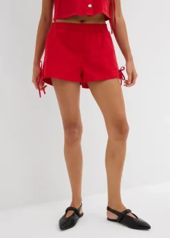bonprix Nachhaltigere Materialien|Hosen|Schlupf-Shorts aus elastischem Baumwoll-Mix tomatenrot