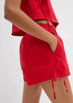 bonprix Nachhaltigere Materialien|Hosen|Schlupf-Shorts aus elastischem Baumwoll-Mix tomatenrot