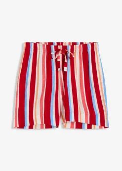 bonprix Bekleidung·Outdoorbekleidung|Bekleidung·Kleider|Schlupf-Shorts aus feiner Viskose mohnrot/helllachs/weiß gestreift
