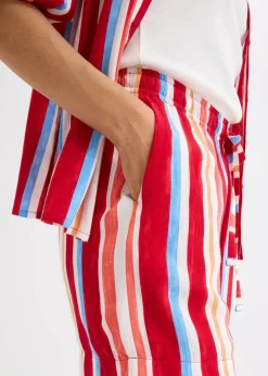 bonprix Bekleidung·Outdoorbekleidung|Bekleidung·Kleider|Schlupf-Shorts aus feiner Viskose mohnrot/helllachs/weiß gestreift