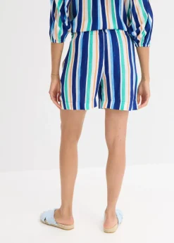 bonprix Nachhaltigere Materialien|Hosen|Schlupf-Shorts aus feiner Viskose arktikblau/hellblau/weiß gestreift