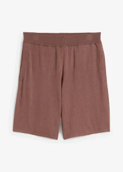 bonprix Hosen|Zweiteiler & Sets|Schlupf-Shorts aus Feinstrick matt braun