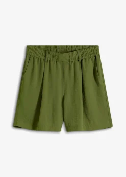 bonprix Bekleidung·Outdoorbekleidung|Bekleidung·Kleider|Schlupf-Shorts aus luftigem Crêpe dunkelmoos