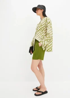 bonprix Bekleidung·Outdoorbekleidung|Bekleidung·Kleider|Schlupf-Shorts aus luftigem Crêpe dunkelmoos