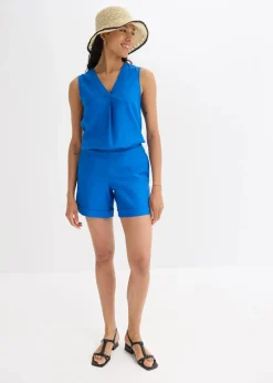 bonprix Hosen|Shorts|Schlupf-Shorts aus luftigem Leinen-Mix arktikblau