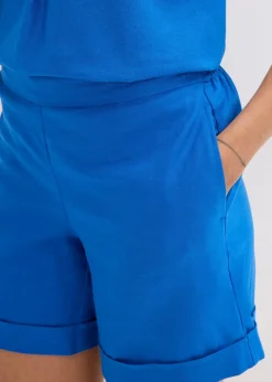 bonprix Hosen|Shorts|Schlupf-Shorts aus luftigem Leinen-Mix arktikblau