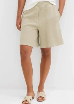 bonprix Hosen|Zweiteiler & Sets|Schlupf-Shorts aus reiner Baumwolle mattschilf